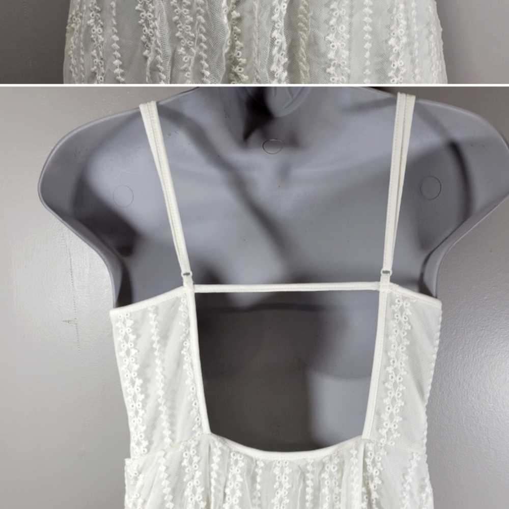 Cream Lace Babydoll Mini Dress - Picture 2 of 4